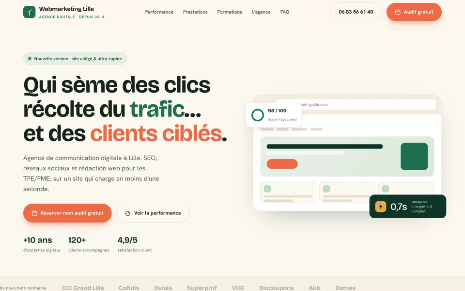 Capture d'écran de Webmarketing Lille